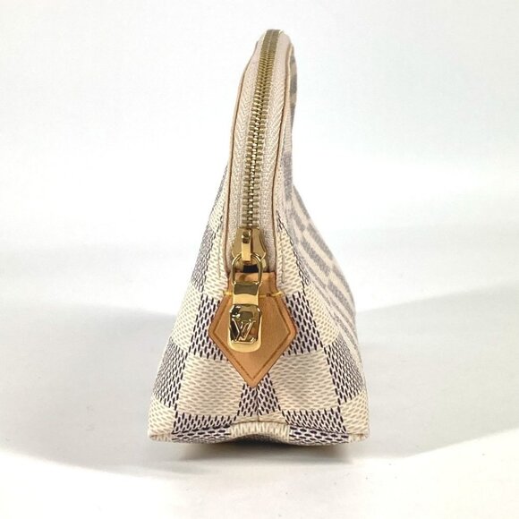 LOUIS VUITTON N60024 Damier Azur Pochette-Cosmetics Pouch Canvas White - Picture 13 of 15